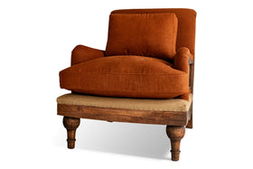 Abe Linen Deconstructed Armchair - Rust