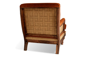 Abe Linen Deconstructed Armchair - Rust