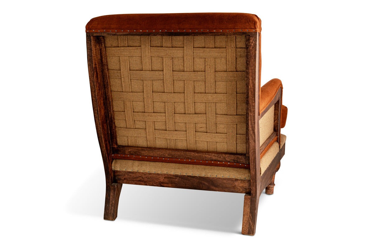 Abe Linen Deconstructed Armchair - Rust