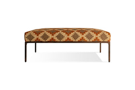 Yalin Upholstered Ottoman - Rust