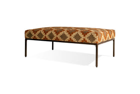 Yalin Upholstered Ottoman - Rust