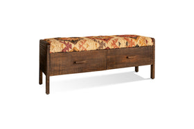 Barir Mango Wood Upholstered Storage Bench - Chocolate Brown