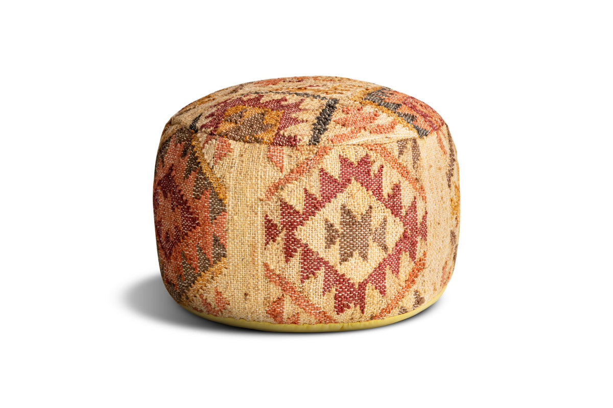 Barir Kilm Upholstered Pouf - Multi
