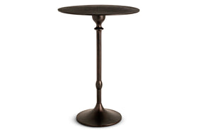 Lahar Cast Metal Tall Side Table - Aged Black