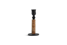 Musika Woven Candlestick - Black & Natural
