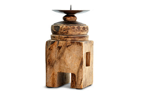 Rana Reclaimed Candle Holder - Reclaimed Wood & Iron
