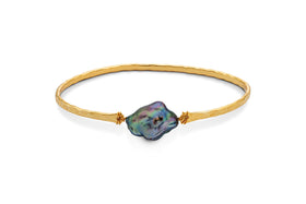 Parahu Grey Pearl Bracelet - Gold
