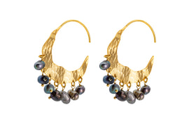 Parahu Grey Pearl Earrings - Gold