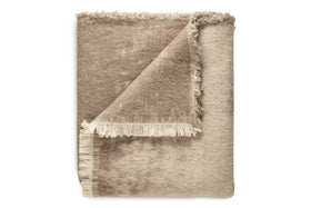 Kambali Disressed Wool Jacquard Throw - Natural - 130 x 200cm
