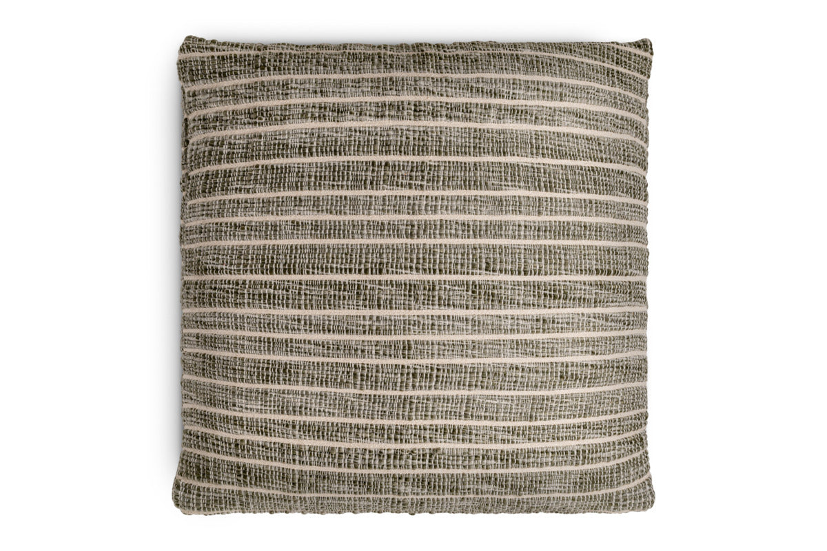 Tudo Merino Cushion Cover - Moss & Natural - 65 x 65cm
