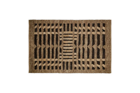 Nadiki Recycled Leather Rug - Black & Natural