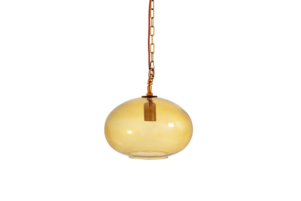 Otoro Recycled Glass Pendant - Honey - Small Round