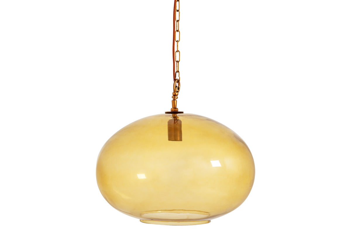 Otoro Recycled Glass Pendant - Honey - Large Round
