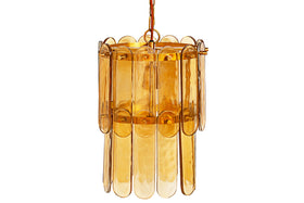 Itan Recycled Glass Tiered Pendant - Amber
