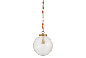 Jayeda Recycled Glass Ball Pendant - Clear
