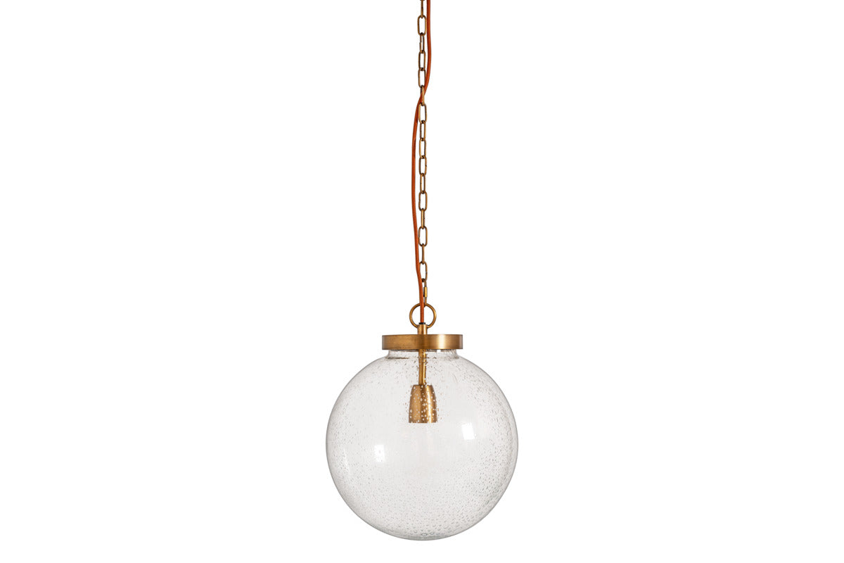 Jayeda Recycled Glass Ball Pendant - Clear