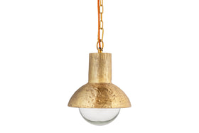 Sakti Brass & Recycled Glass Pendant - Clear