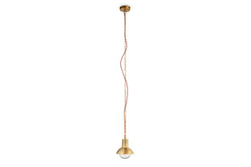 Sakti Brass & Recycled Glass Pendant - Clear