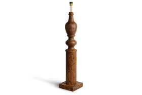 Naya Carved Wood Floor Lamp Base - Chocolate Brown