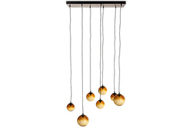 Jerami Recycled Glass Linear Statement Chandelier - Caramel