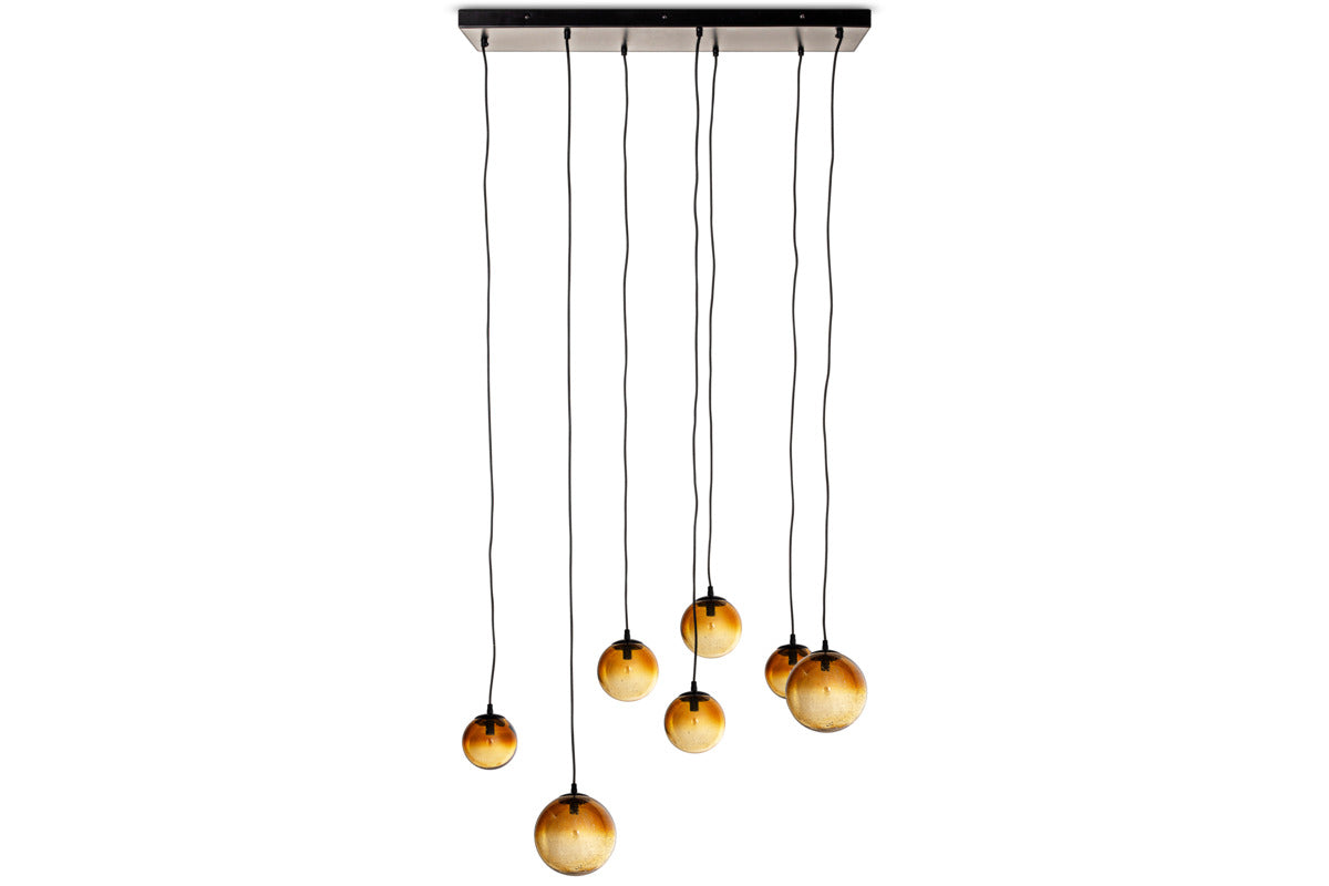 Jerami Recycled Glass Linear Statement Chandelier - Caramel