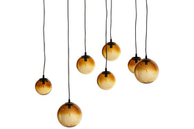 Jerami Recycled Glass Linear Statement Chandelier - Caramel