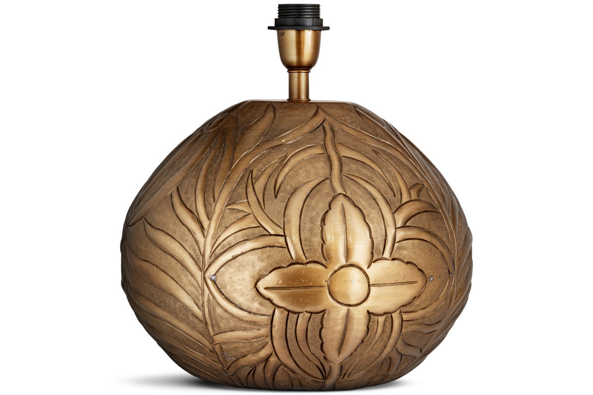 Purana Etched Table Lamp Base - Brass