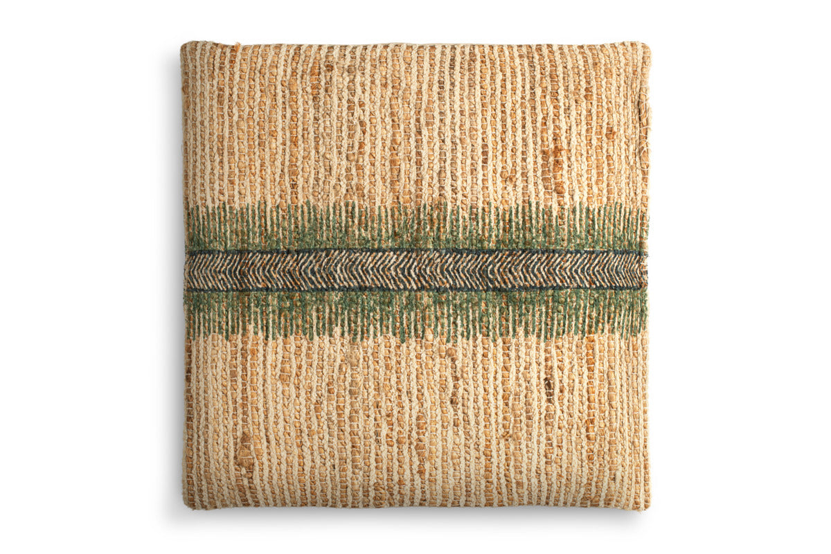 Zairya Jute & Cotton Cushion Cover - Sea Foam