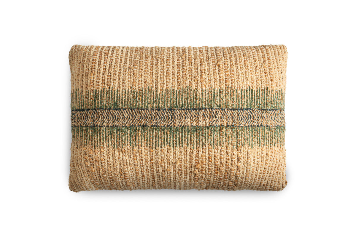 Zairya Jute & Cotton Cushion Cover - Sea Foam