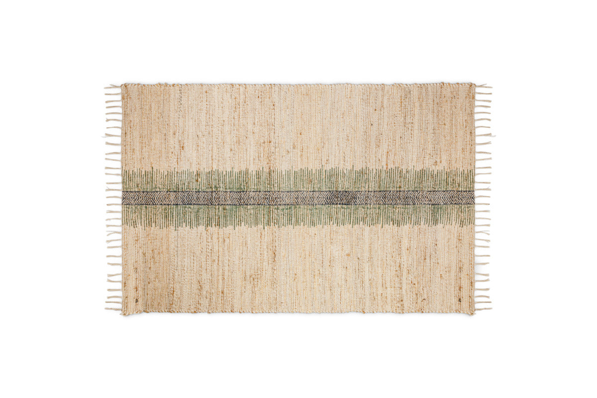Zairya Jute & Cotton Rug - Sea Foam - 150 x 240cm