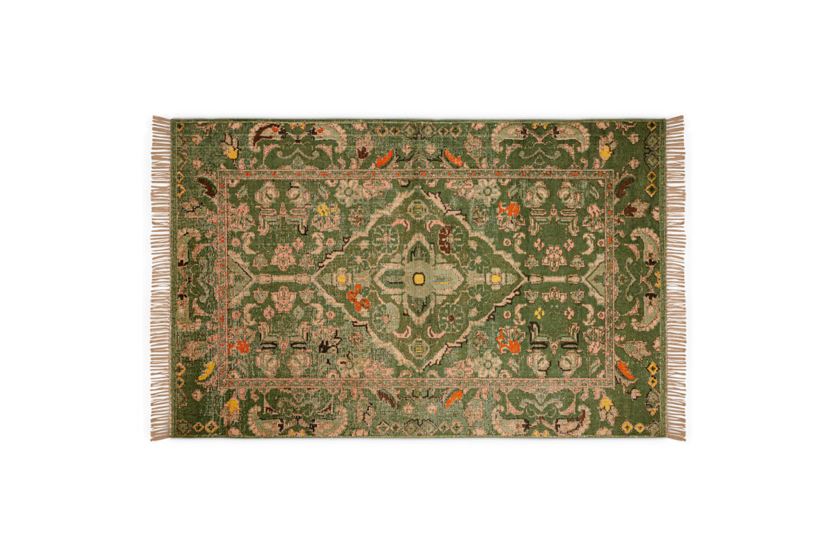 Okuta Jute Heirloom Rug - Olive Green - 150 x 240cm