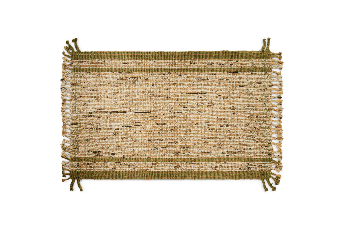 Kanta Jute & Textural Tweed Rug - Olive & Natural - 150 x 240cm