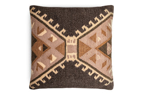 Shukhi Wool & Cotton Cushion Cover - Black & Brown - 50 x 50cm