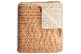 Nidra Velvet & Linen Bed Quilt - Dusty Pink - 220 x 240cm