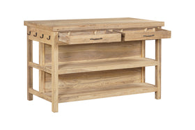 Tivu Reclaimed Wood Kitchen Island - Natural