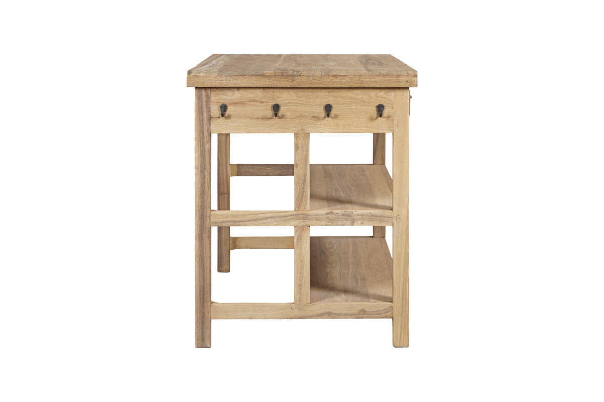Tivu Reclaimed Wood Kitchen Island - Natural