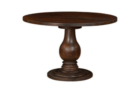 Laya Carved Wood Dining Table - Chocolate Brown