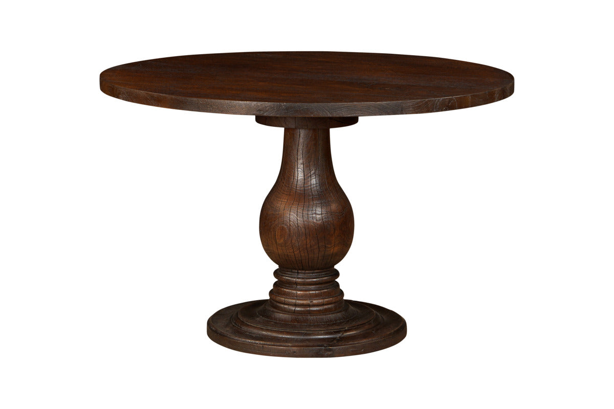 Laya Carved Wood Dining Table - Chocolate Brown
