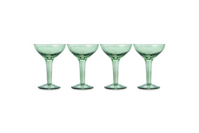 Yala Hammered Champagne Coupe - Sage Green - (Set of 4)