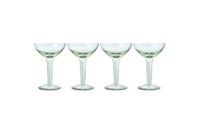 Yala Hammered Champagne Coupe - Clear - (Set of 4)