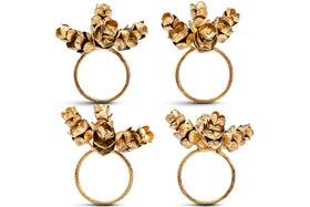 Beej Napkin Rings - Antique Brass - (Set of 4)