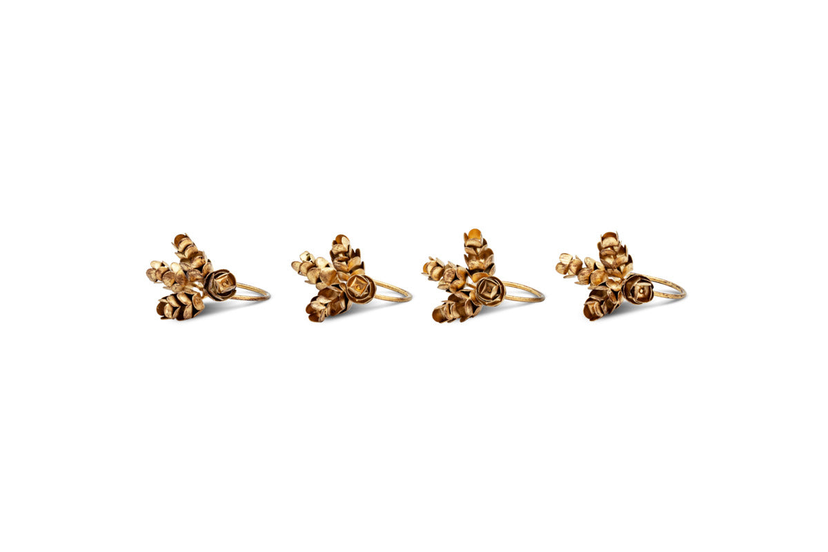 Beej Napkin Rings - Antique Brass - (Set of 4)