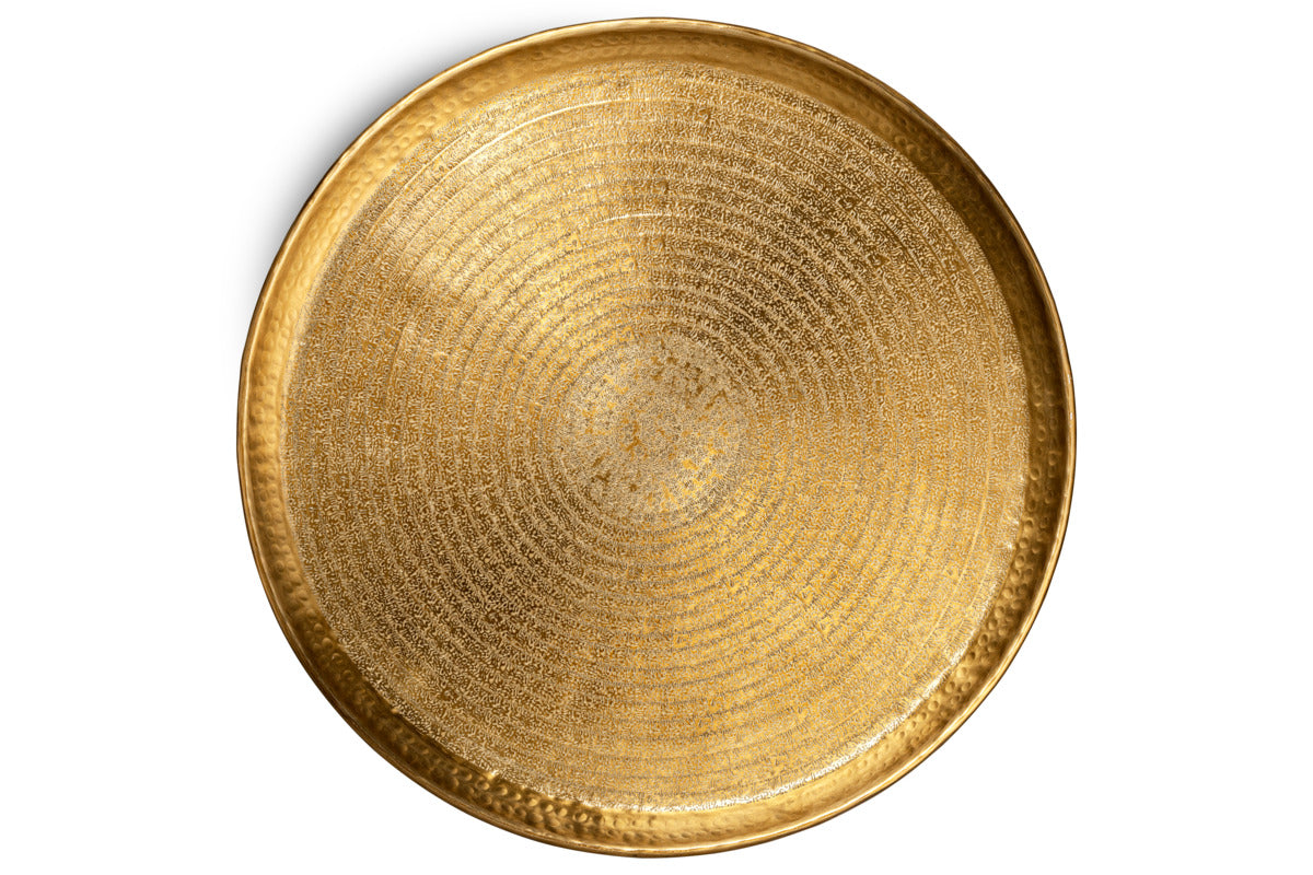 Dhanya Round Tray - Antique Brass