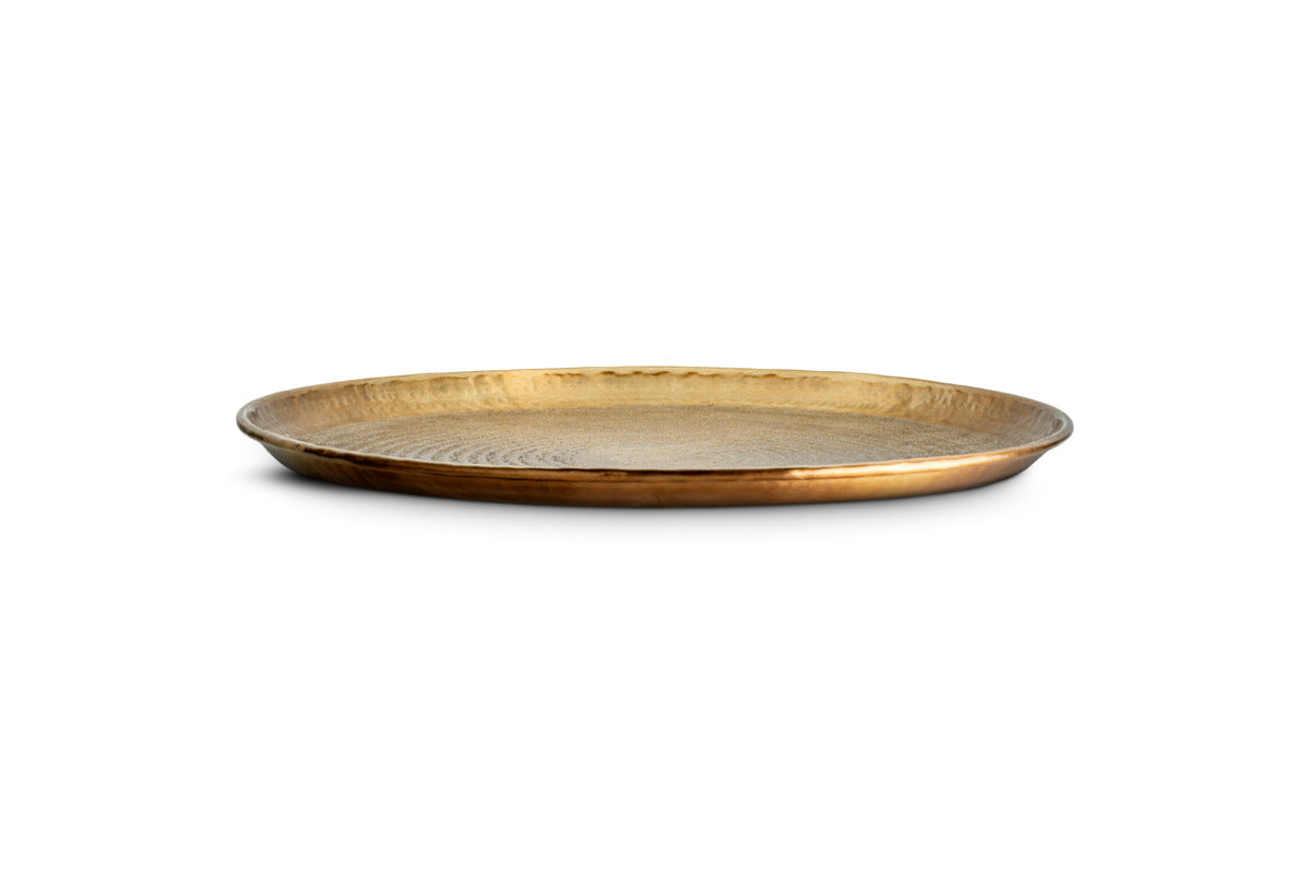 Dhanya Round Tray - Antique Brass