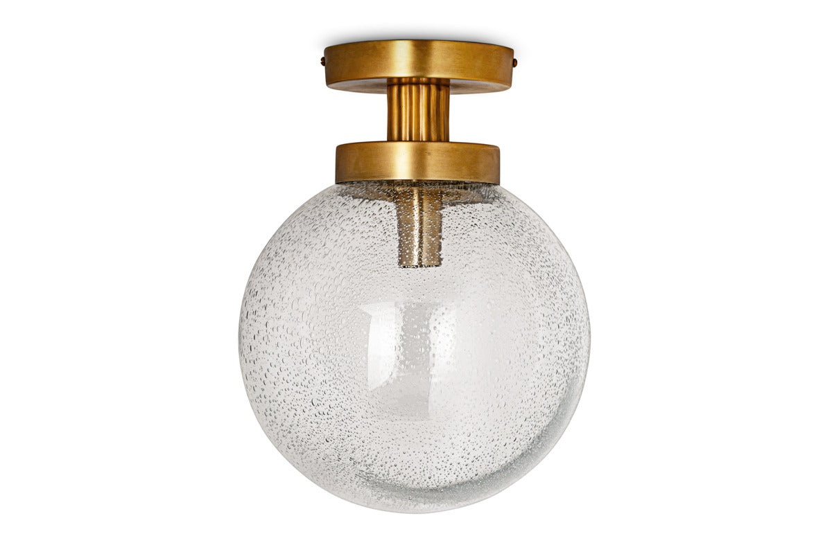 Jayeda Recycled Glass Rice Ball Flush Light - Clear