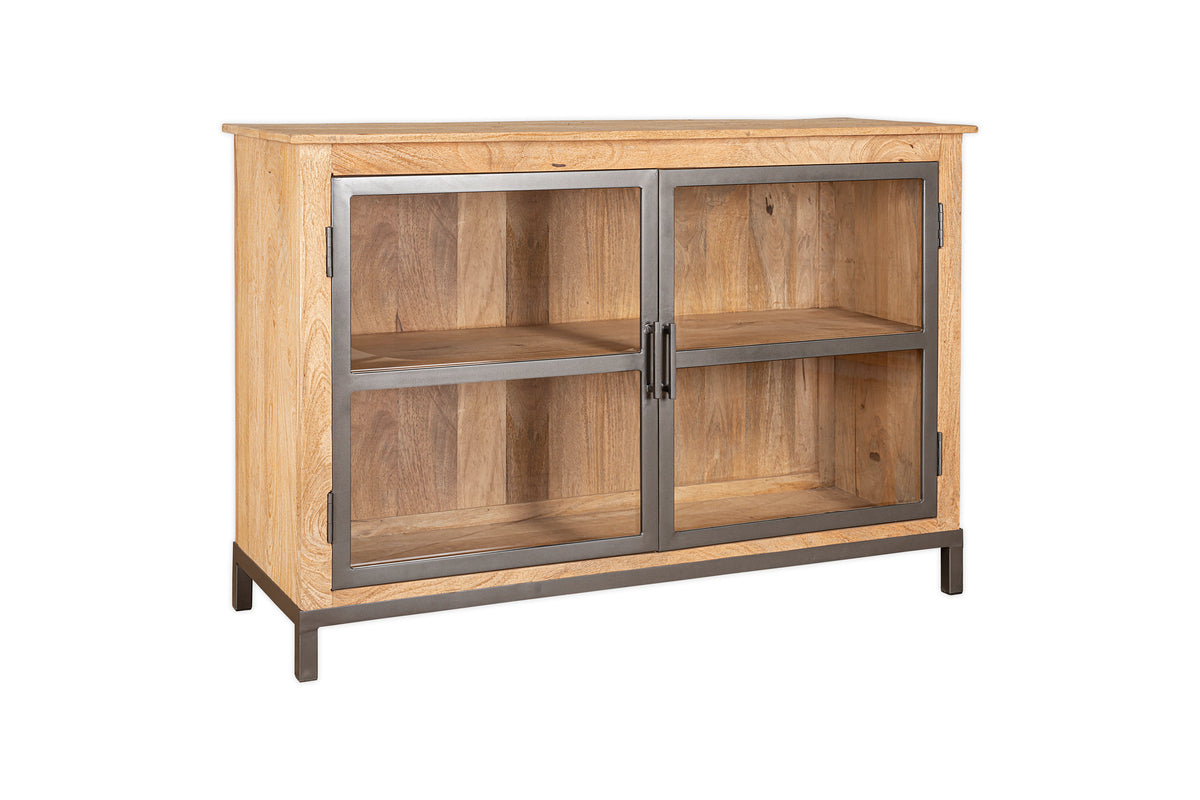 Nirvi Mango Wood & Iron Sideboard - Black