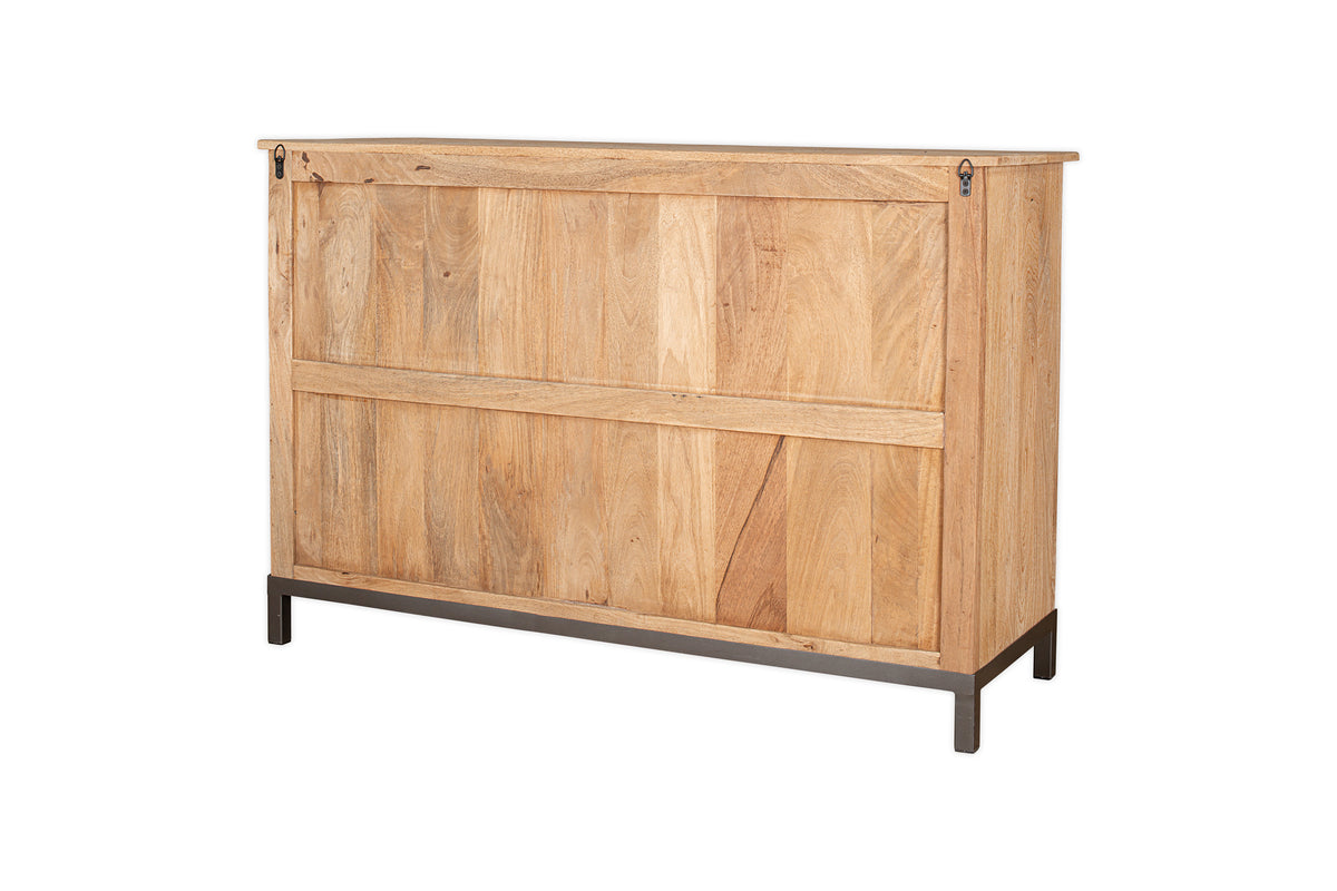 Nirvi Mango Wood & Iron Sideboard - Black