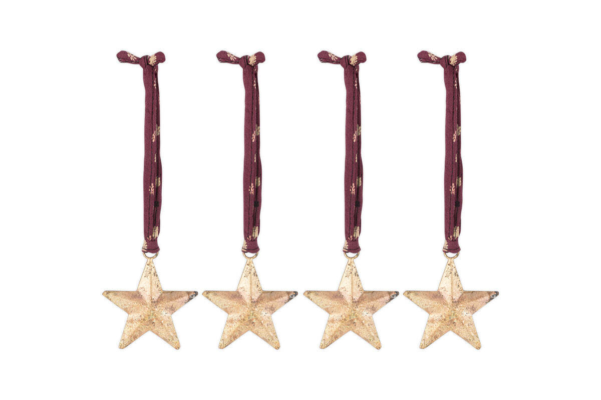 Roshani Star Baubles - Antique Brass (Set of 4)
