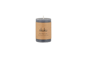 Rustic Soy Blend Mini Pillar Candle - Charcoal