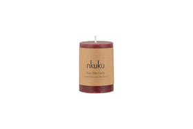 Rustic Soy Blend Mini Pillar Candle - Dark Cherry